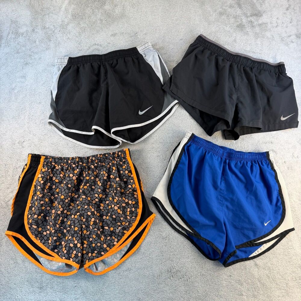 Nike Dri-Fit Running Shorts Lot 4 Womens Size XS Black Blue Orange Athletic